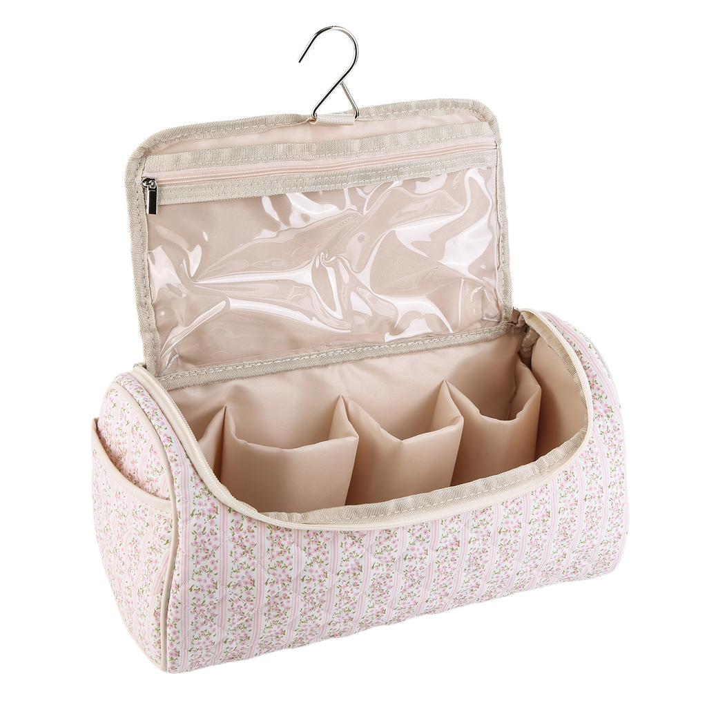 Floral Printed Cosmetic Bag Wide Opening Hair Dryer Storage Bag Toiletry Organizer Bag for Women Girls