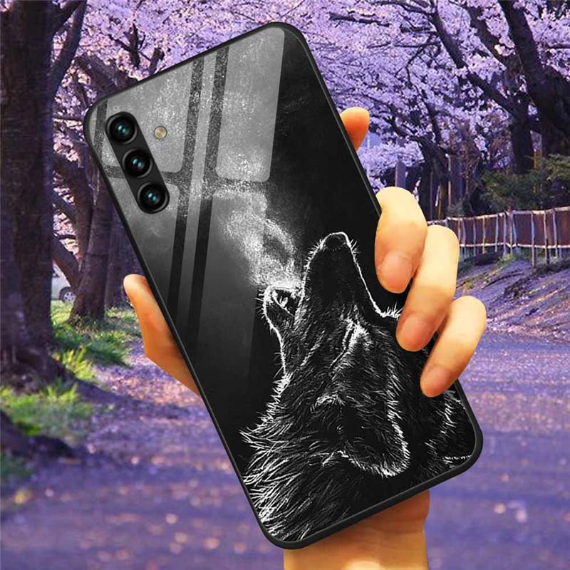 For Samsung A34 A54 A14 A7 2018 Case GalaxyA54 Glass Tempered Hard Cover Coque for Samsung Galaxy A34 5G GalaxyA34 Space A 14