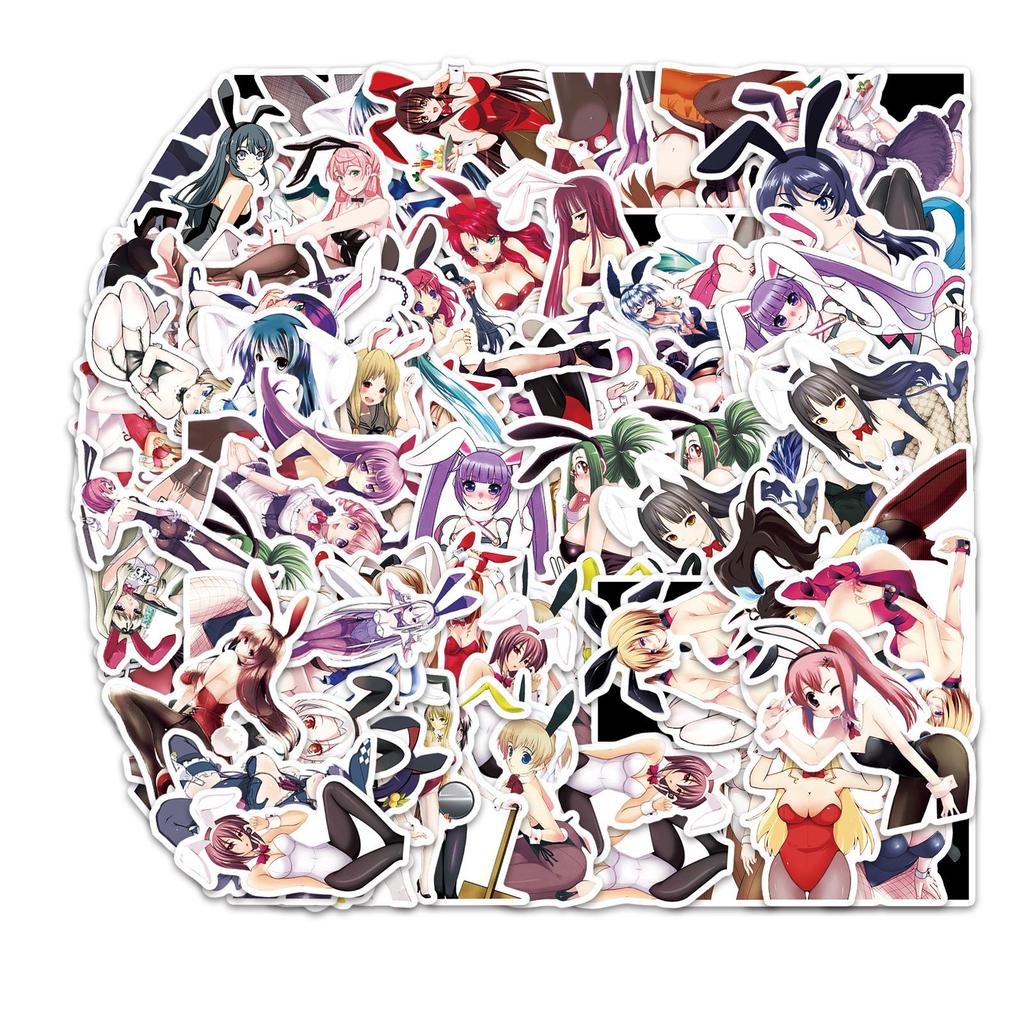 Bunny Girl Graffiti Stickers for Fridge, Car, Suitcase, Laptop - 61 Cartoon Decoration Sheets