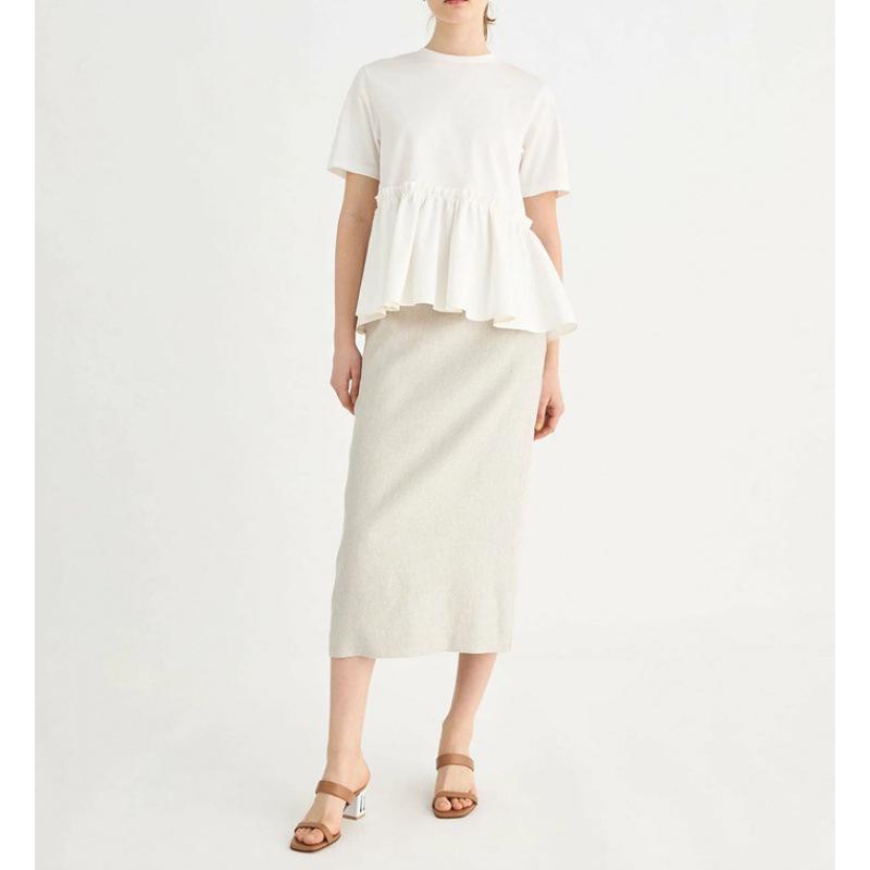 Japanese Style Women's Summer Patchwork Short Sleeve T-Shirt - Versatile Round Neck Top for Plus Sizes