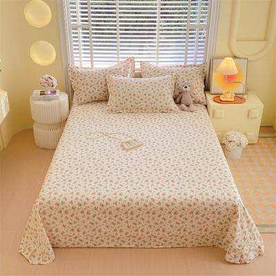 Cotton Bed Flat Sheet for Double Bed Plain Top Sheets Single/Queen/King Flowers Flat Bedsheets Soft Home Bed Linen Sheets