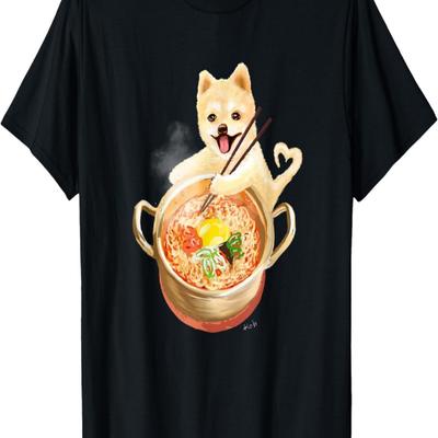 Cute Shiba Dog Ramen Noodles T-Shirt