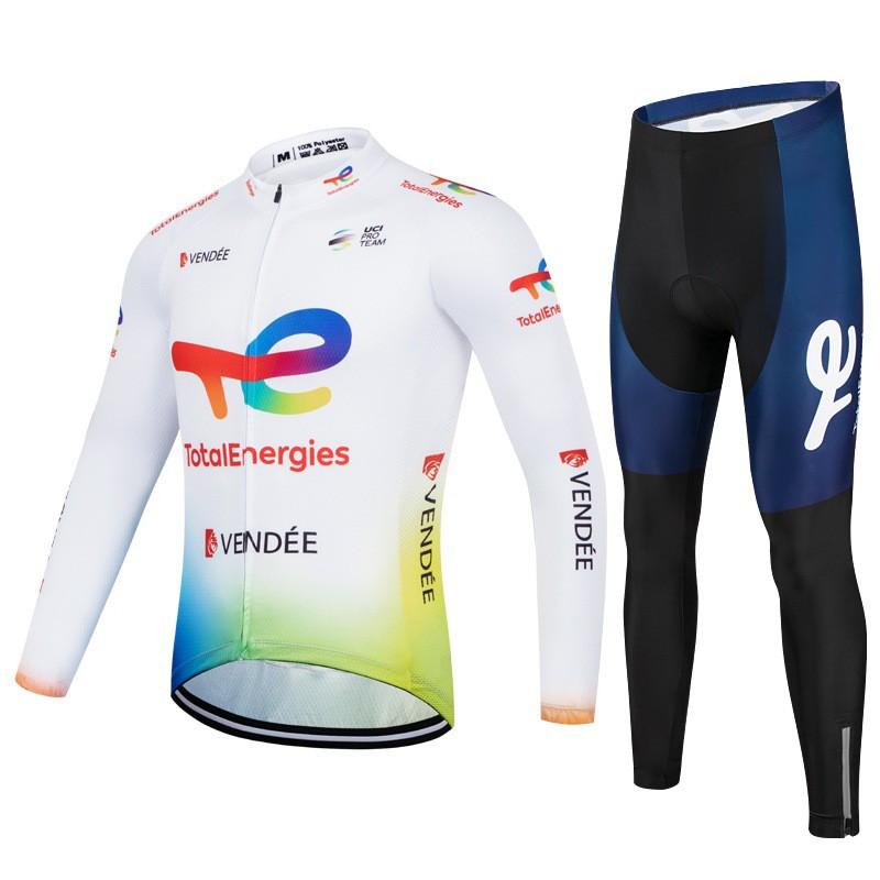 Mens Cycling Jersey Set Long Sleeve Breathable Slim Fit Mountain Road Bike Apparel