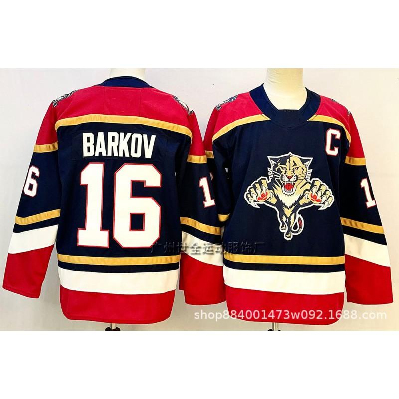 Mens Retro Ice Hockey Jersey Team Florida Panthers 16 Embroidered Practice Uniform Cotton Blend
