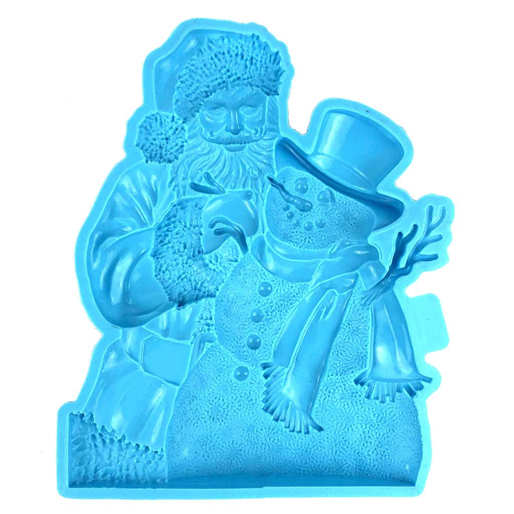 Glossy Silicone Santa Claus Mold Wall-mounted Christmas Stereo Mold DIY Ornaments Pendant Epoxy Resin Crafting Molds