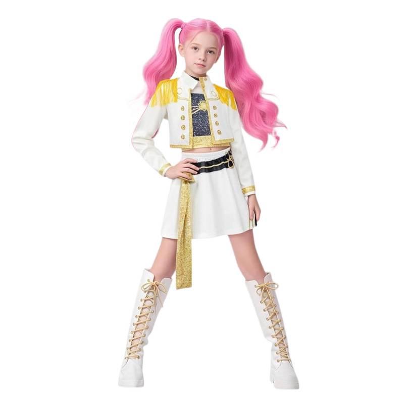 2025 Girls' Demon Hunter Witch Squad Cosplay Costumes - 3D Printed Children's Clothing Inspired by Popular Singer