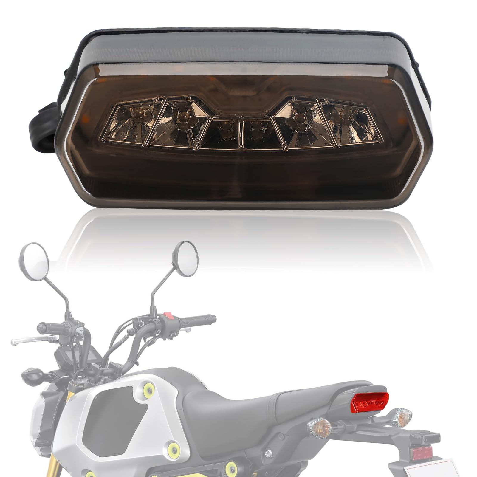 JFG Motorcycle Tail Lamp Turn Signal Integrated 12V LED Applicable серый