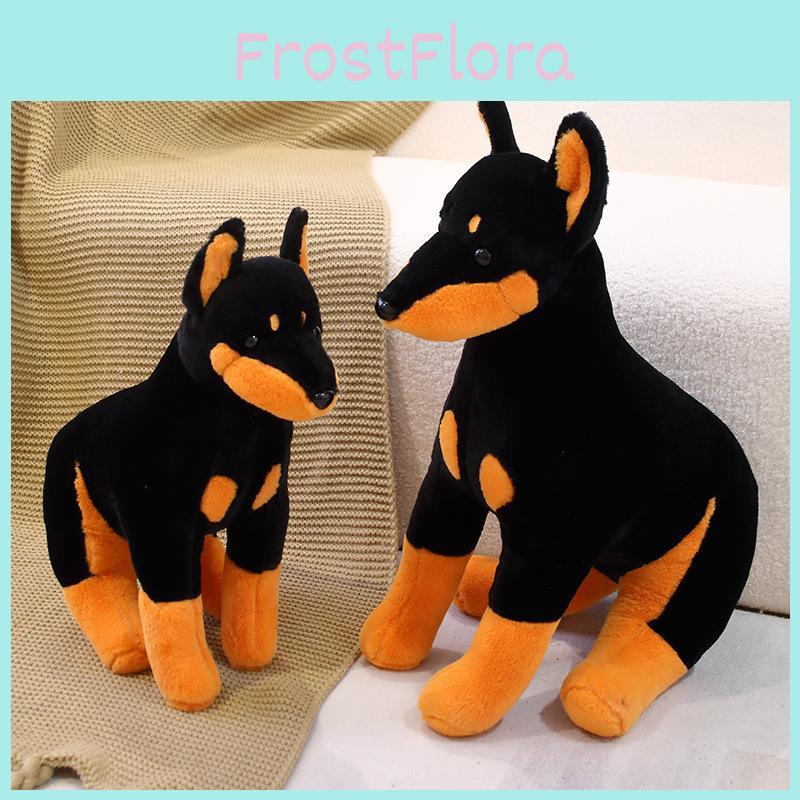 Dobermann Sitting Dog Plush Toy Animal Stuffed Doll Home Decoration Gift Kids