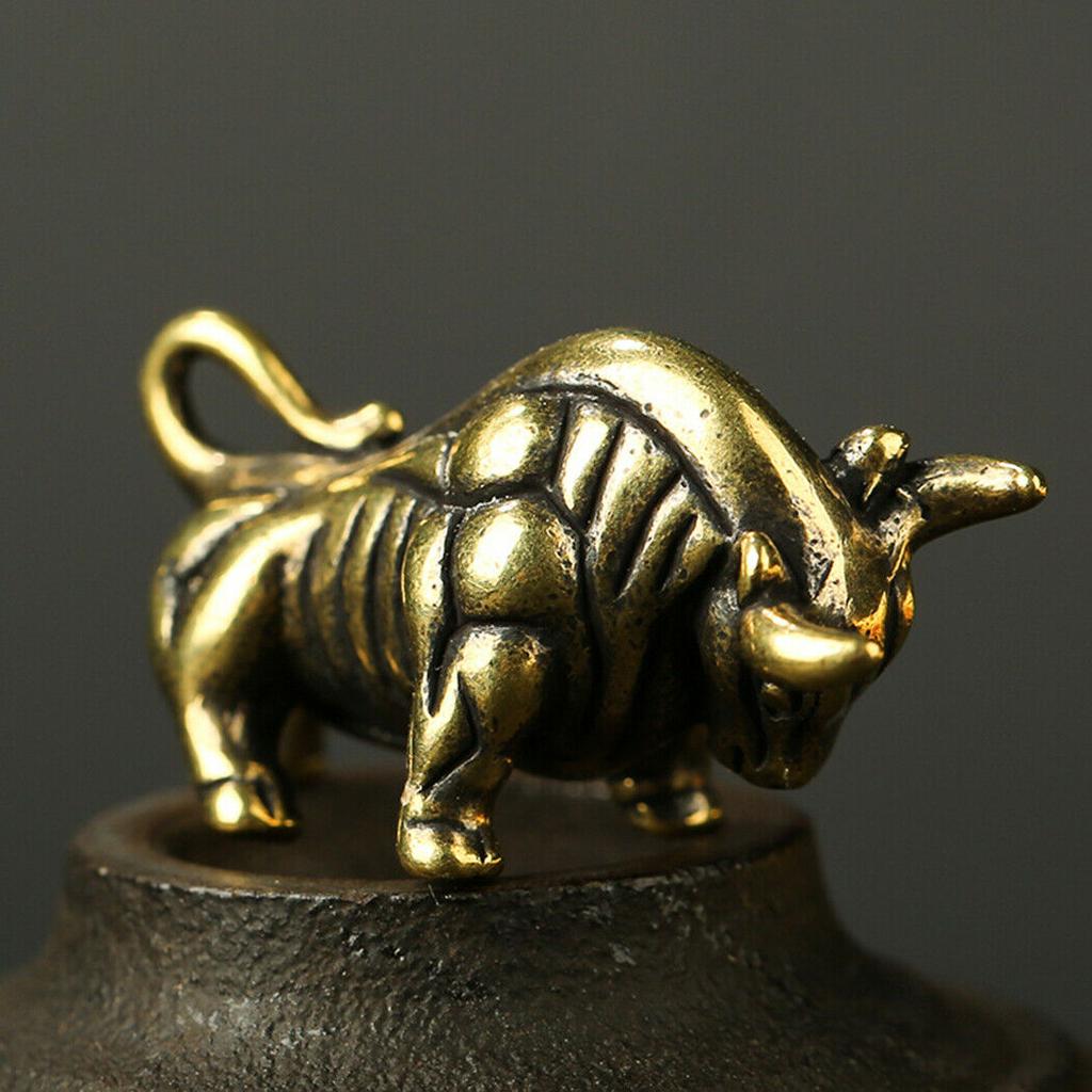 1*Brass Bull Ornaments Figurine Miniature Statue Animal Display Home Desk Decor 1*Brass Bull Ornaments Figurine Miniature Statue Animal Display Home Desk Decor