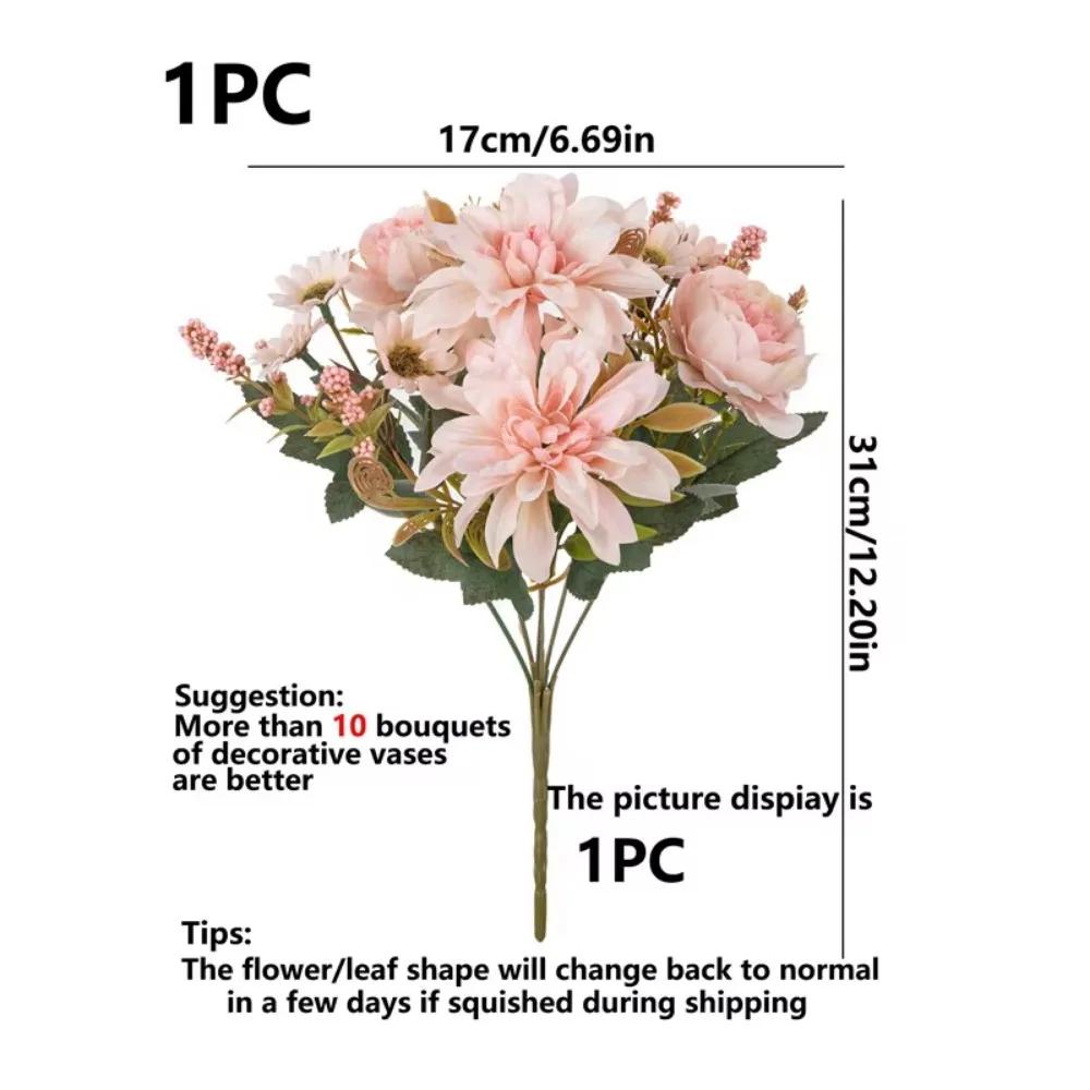 Silk Dahlia Rose and Daisy Artificial Flowers for Home Wedding Party Decor DIY Floral Arrangements in Decorative Gift Boxes