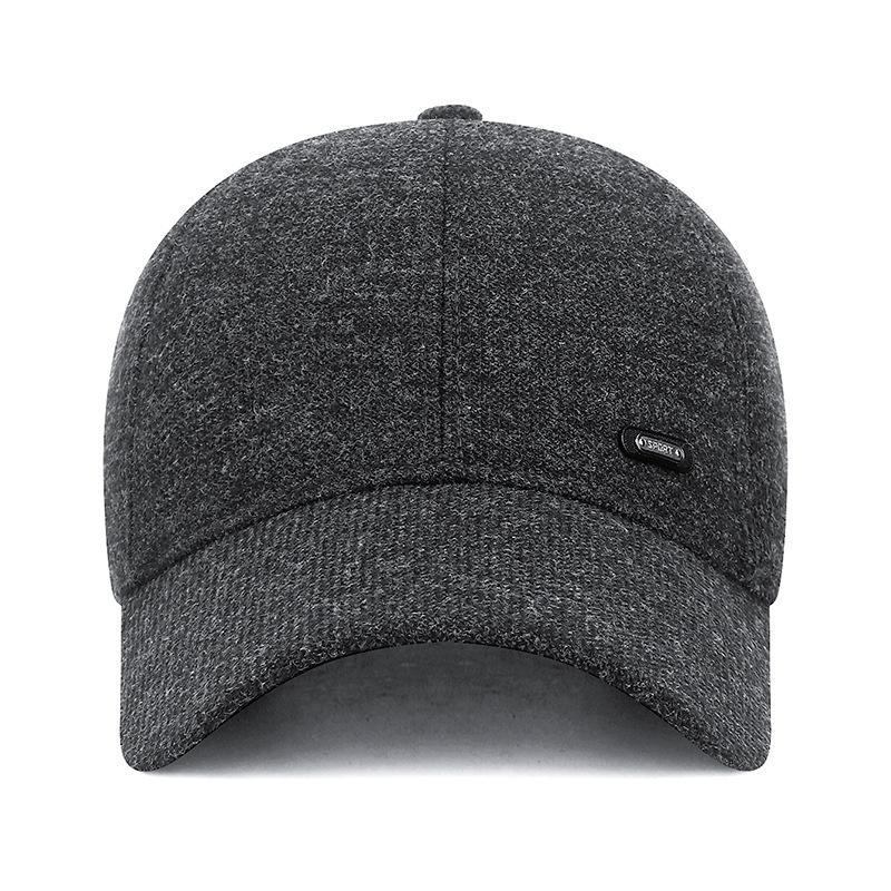 Men's thickened warm earflap baseball cotton hat - full coverage outdoor cold weather protection - dad's duckbill cap for middle-aged and elderly