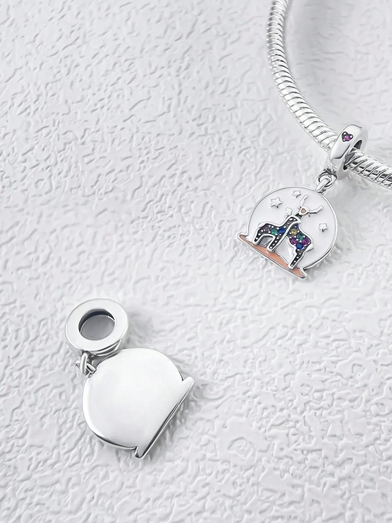 Charms Plata Copper Colors Christmas Snowman Reindeerbeads Charm Pendant For Original Bracelet For Women Diy Jewelry Love Gift