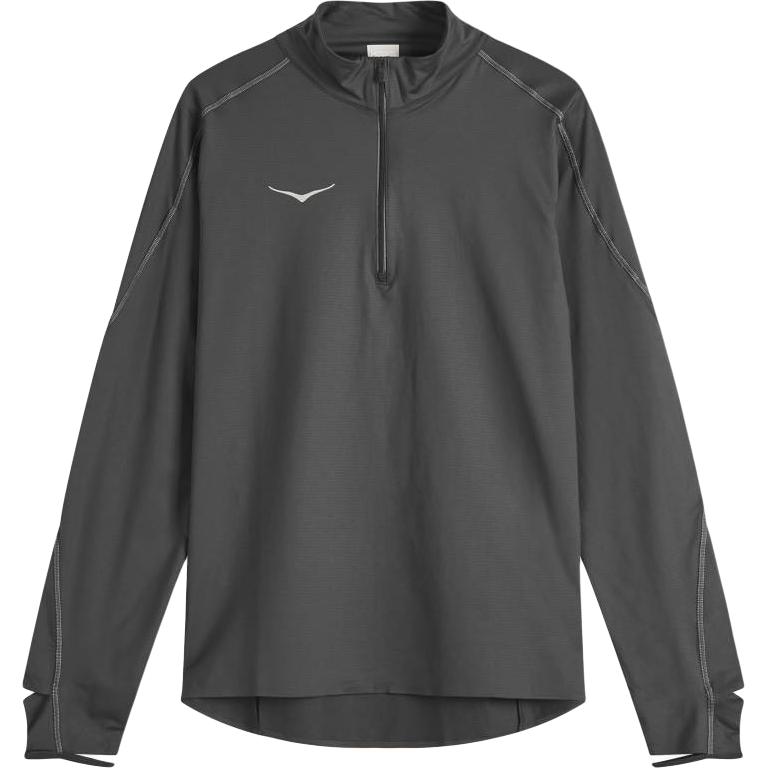 

Hoka One One Лого Стойка Воротник Половина Молнии Футболка с Длинным Рукавом Мужские Топы Угольно-Черный 1164156-BLK M