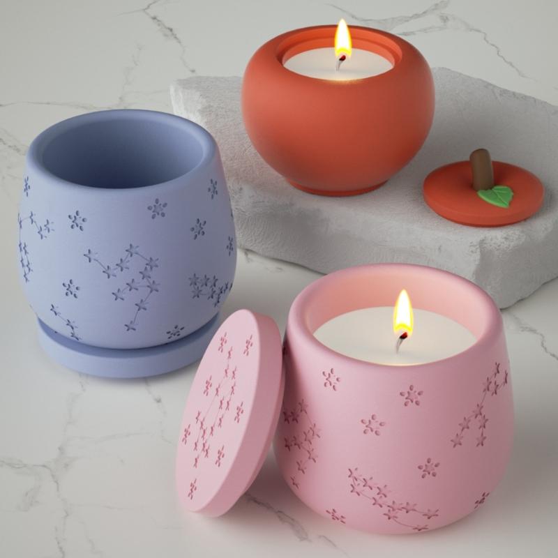 Schlangenfrucht Kerzenhalter Formen, Harzbehälter Formen mit Deckelformen zum Herstellen von Kerzengläsern, Schmuckkästchen, Teelichthaltern