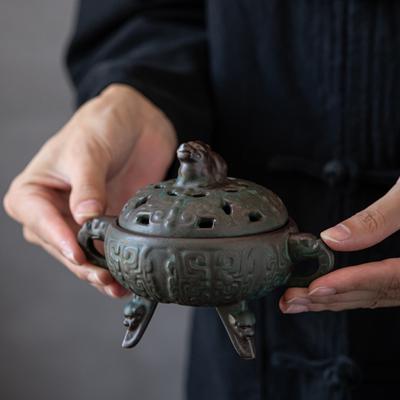 Retro Pixiu Plate Incense Burner Household Indoor Incense Burner Incense Sandalwood Burner Agarwood Mosquito Coil Tray
