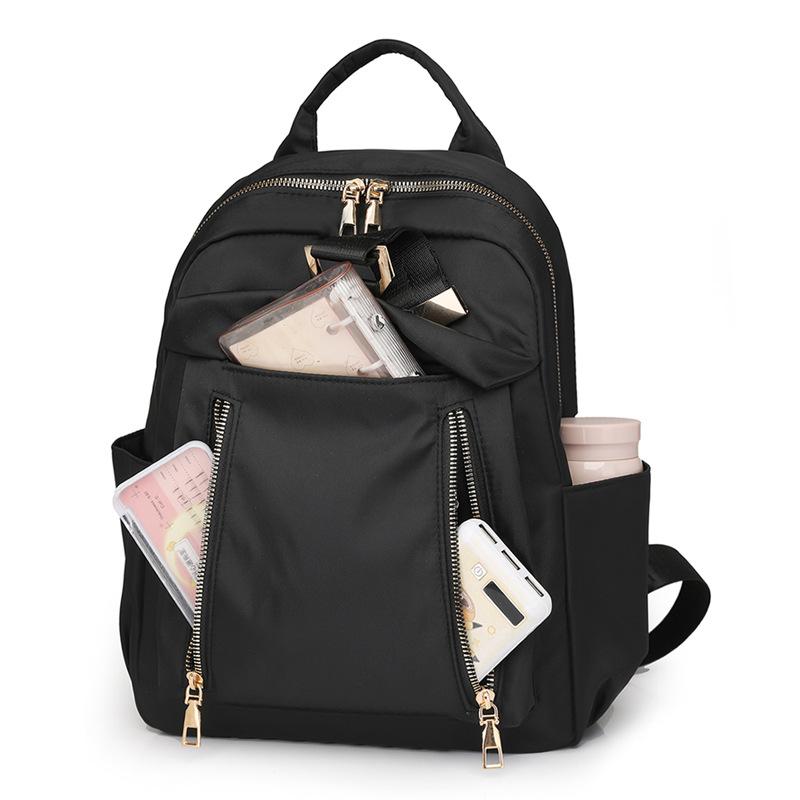 Autumn and Winter New Simple Women's Backpack Leisure Travel Nylon Backpack Large Capacity Versatile Multilayer Student School Bag