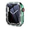 Protezione Schermo Glitterata con Diamanti per Apple Watch 45 41 40 44mm 42mm 38mm con Custodia in Vetro Temperato iWatch Serie 9 8 7 6 SE 5 4 3