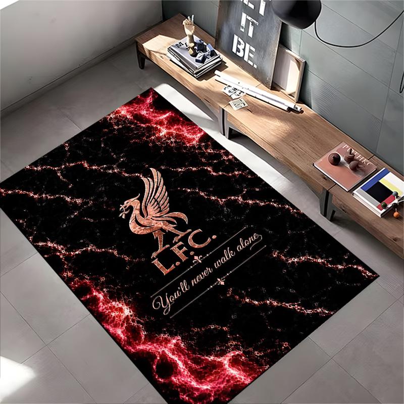 Fußballverein Teppich, Liverpool FC LFC Youll Never Walk Alone Lebervogel Roter Blitz Druck, Fußball Fan Dekor, Rutschfeste Matte