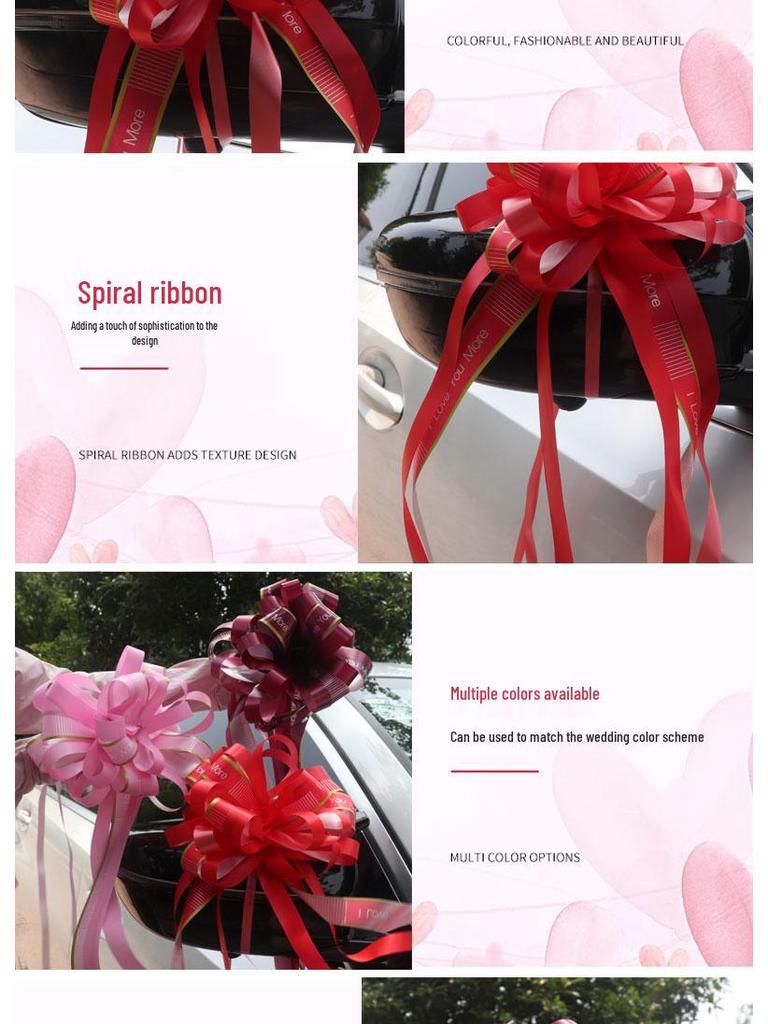 Large Wedding Car Ribbon Decoration for Bridal Team