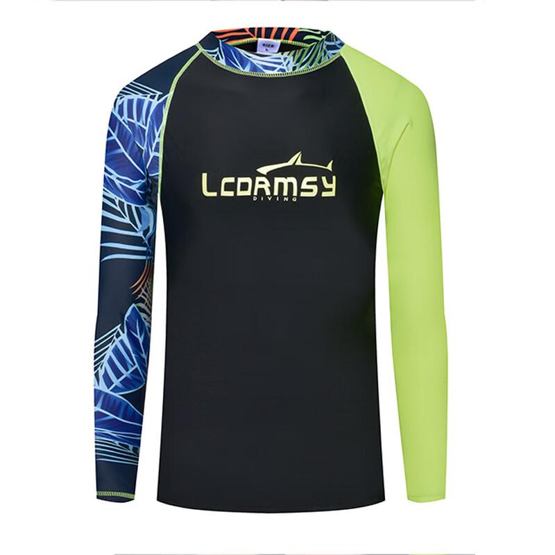 Men s Long Sleeve Rash Guard Swimsuit L
