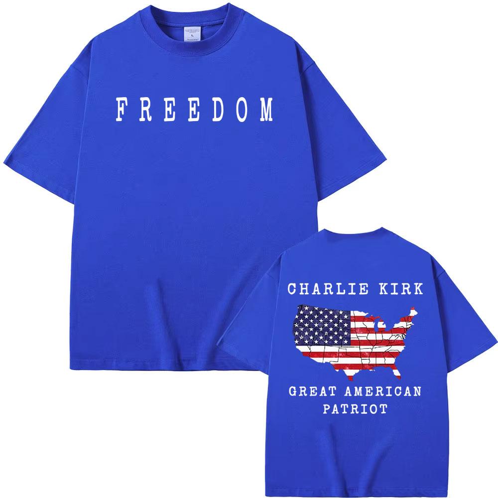 Charlie Kirk A Great American Patriot Vintage T Shirt Men Women Cotton Casual High Quality T-shirts Fashion Hipster Retro Tshirt