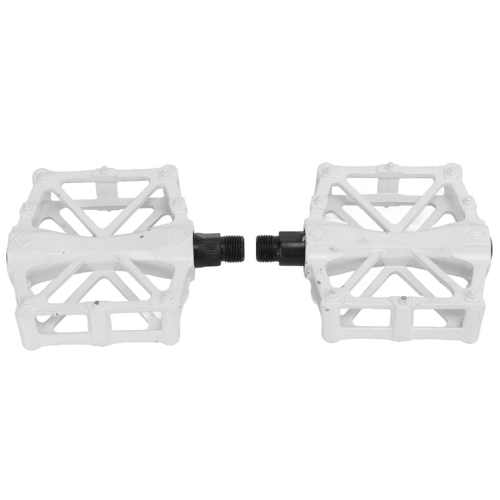 Bicycle Pedals Non Slip Lightweight Mountain Bike Aluminum Alloy Platform PedalsWhite