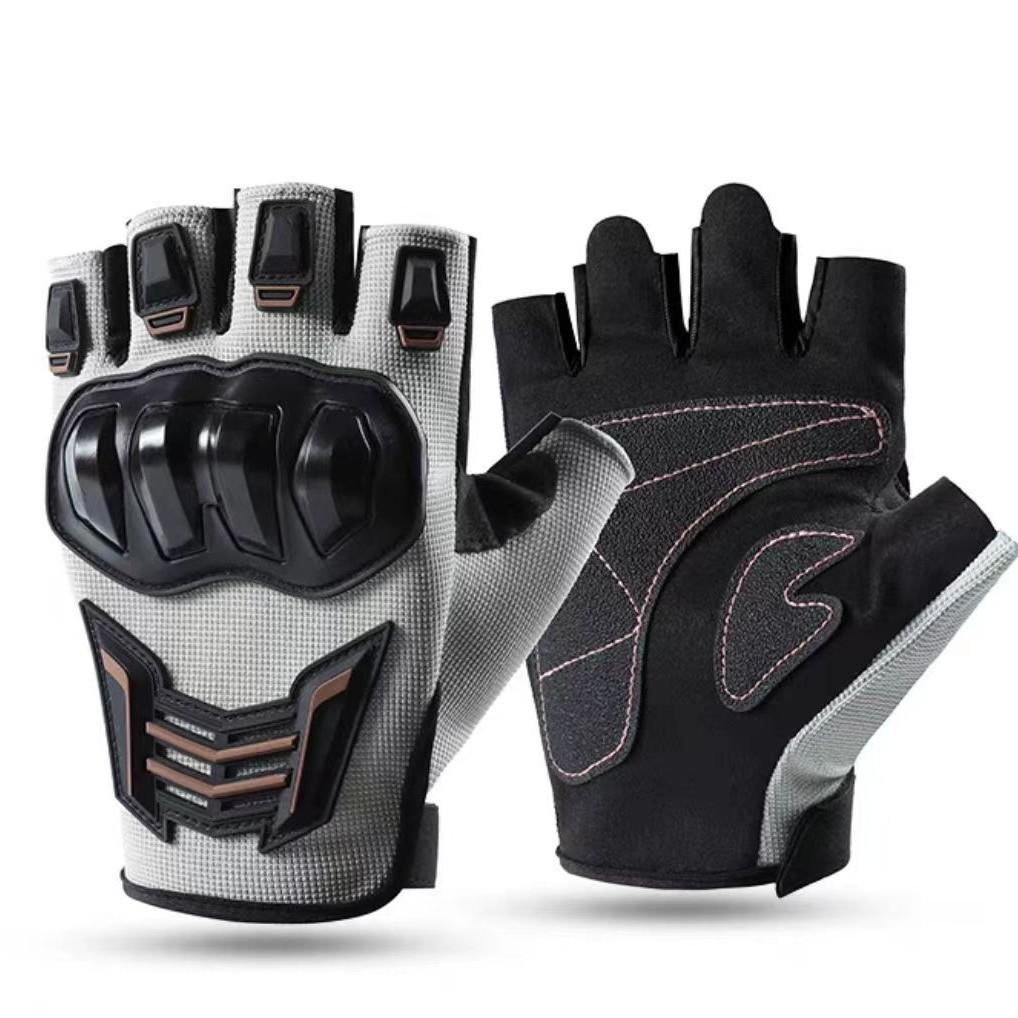Motorcycle Riding Gloves Non-slip Riding Gloves Anti-fall Outdoor Bicycle Riding Half-finger Gloves M