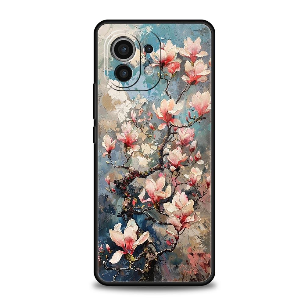 Olieverfschilderij van Bloemen Telefoonhoesje Voor Xiaomi Mi 15 14 14T 13T 12T Pro 12 13 11 Lite 5G 11T Poco X6 X7 X5 Pro Zachte TPU Cover