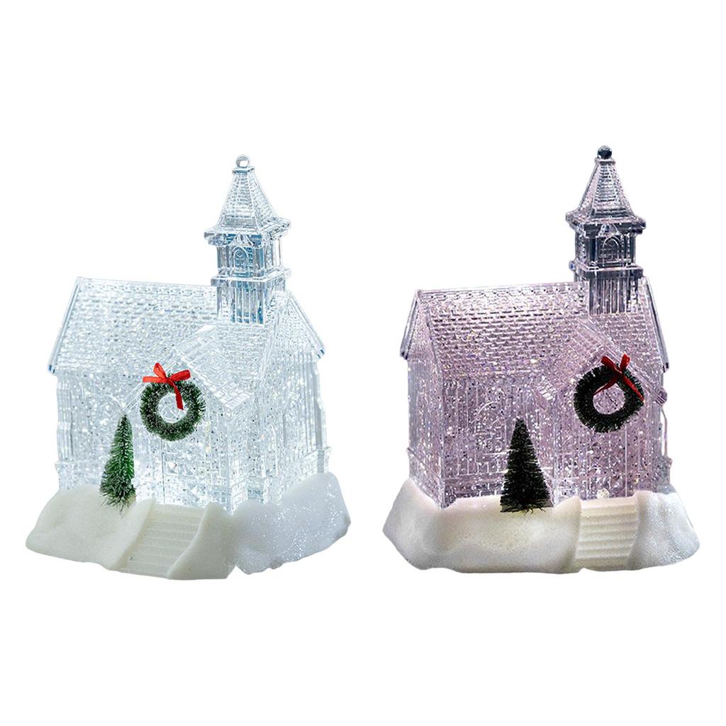 Christmas Snow Globe Lantern Musical Christmas Decor Gift with Light Music Festive Music Box for Party Farmhouse Home Desktop