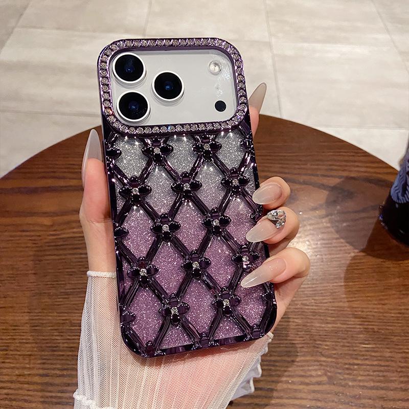 

Розкішний блискучий золотий кейс з діамантами для IPhone 16 17 Air 12 13 14 15 Pro Max Захист камери Чохол For iPhone 12 12Pro