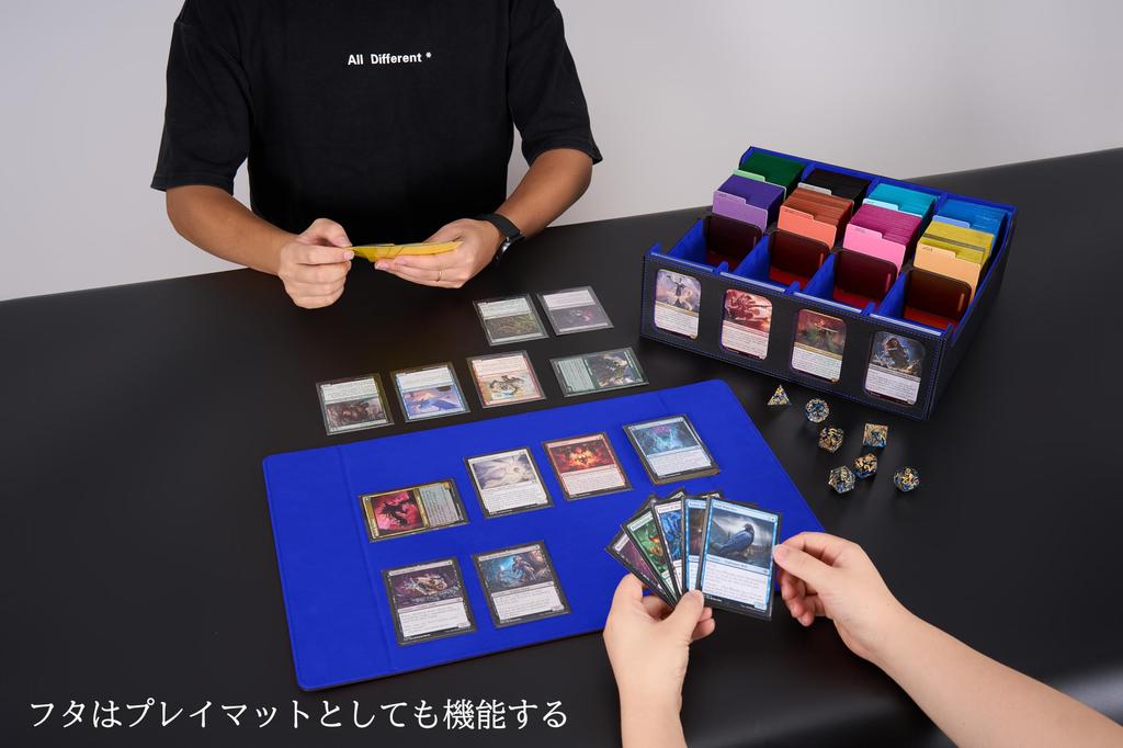 Deck Trading Card Storage Holds with Display and Card Compatible with and Other Card Games with Blue Case, Case, Box, 3000+ Cards, Window, Slots,