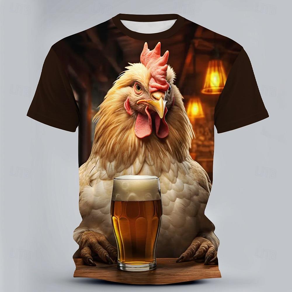 

Men s Animal 3D T Shirt Short Sleeve T shirt 3D Print Crew Neck Shirt Exaggerated Designer Party Street Casual XL
