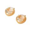 Glossy Gold-Plated Hollow Heart Earrings - Trendy and High-End Fashion Accessory