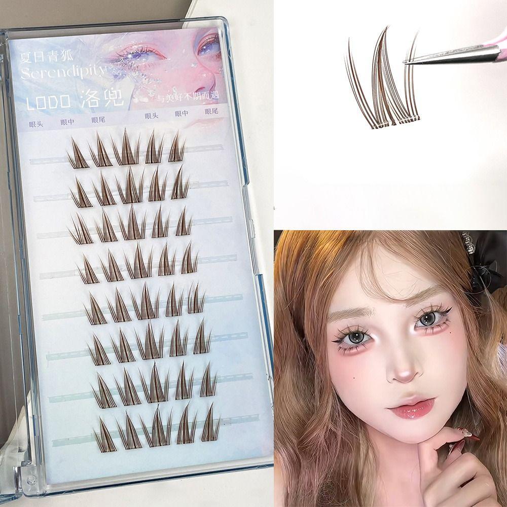 

40PCS Natural Realistic Individual Lashes Caramel Brown Sunflower Lashes Cluster Lashes for Women