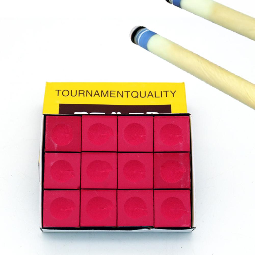 1 Box /12 Stück Billard Queue Kreide Stangenkopf Rutschfestes Pulver Billard Zubehör