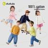 Children's 100% Cotton Long-Sleeve Crew Neck Basic Tee
