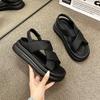 Sandals women's 2025 new summer Internet celebrity outer wear fashionable versatile platform fairy with skirt Roman beach shoes