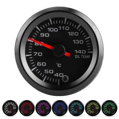 Manometro Temperatura Olio 2in 12V 40140 gradi celsius Display 7 Colori Retroilluminazione con Sensore Universale per Auto