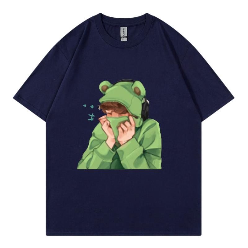 Spring and Summer Unisexs and Unisexs Casual Loose Fitting Tshirt Short Sleeved Cartoon Cute Pet Printed Unisexs Tshirt
