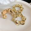 Three-piece Set European and American Irregular Wavy Round Bracelet Metal Wind Bracelet Personalized Niche Jewelry