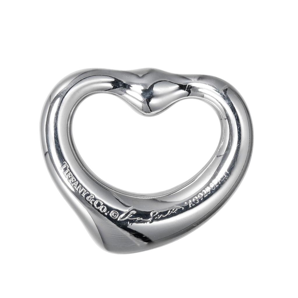 TIFFANY&Co. Open Heart Necklace Silver925/Pink Sapphire 2.1g Women Used