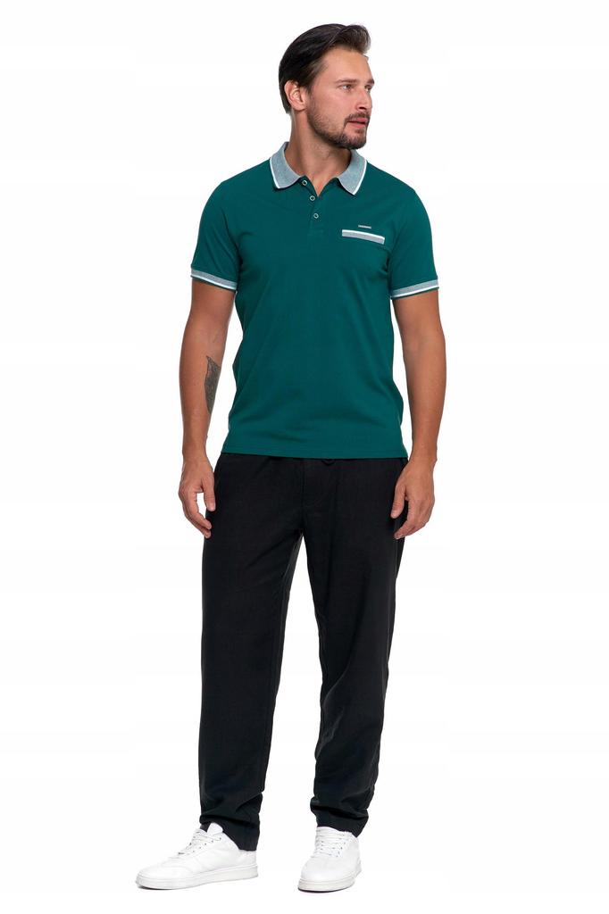 Men's Classic Cotton Polo T-Shirt with Collar MORAJ S GREEN