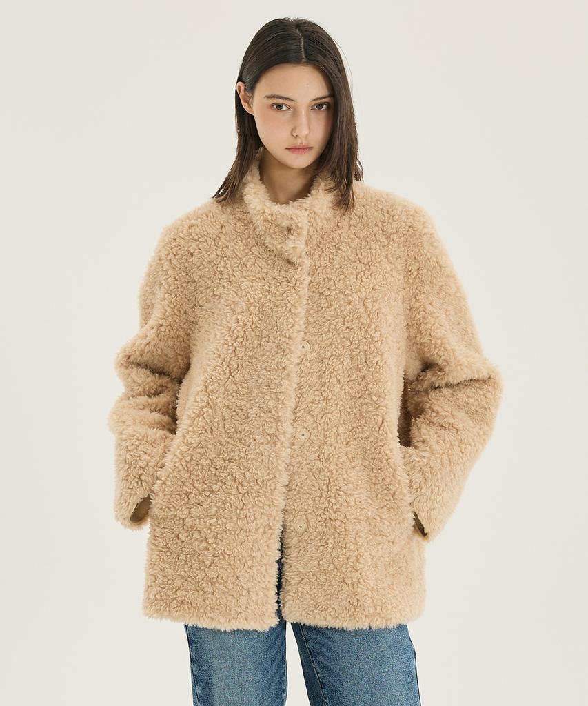 MIND BRIDGE WOMEN [W] Shearling Half Fur Coat - 2 Colors