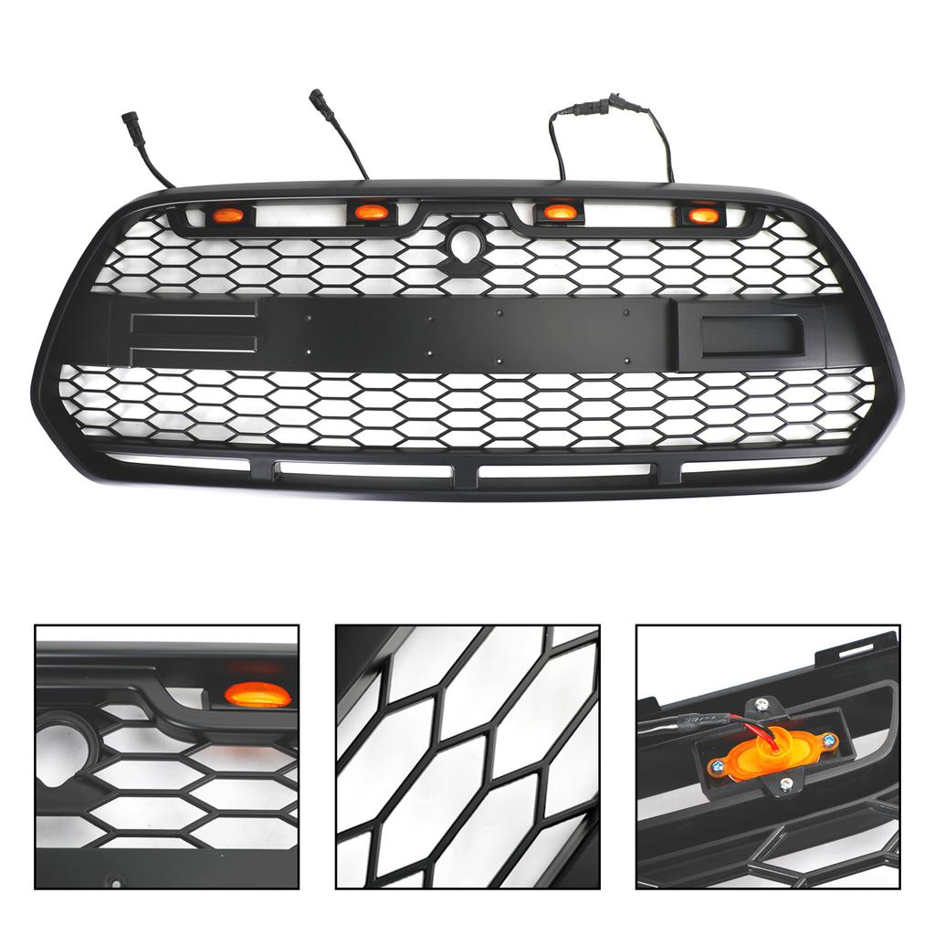 Matt Svart Främre Stötfångargrill med LED passar för Ford Transit MK8 2015-2018 Raptor