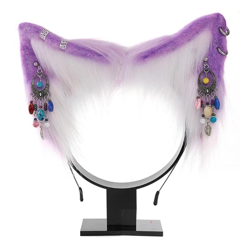 Sexy Foxes Bunny Ear Headband Lolita Cosplay Beast Ears Hair Hoop Anime Cosplay Props Furry Masquerade Party Costume Hairband