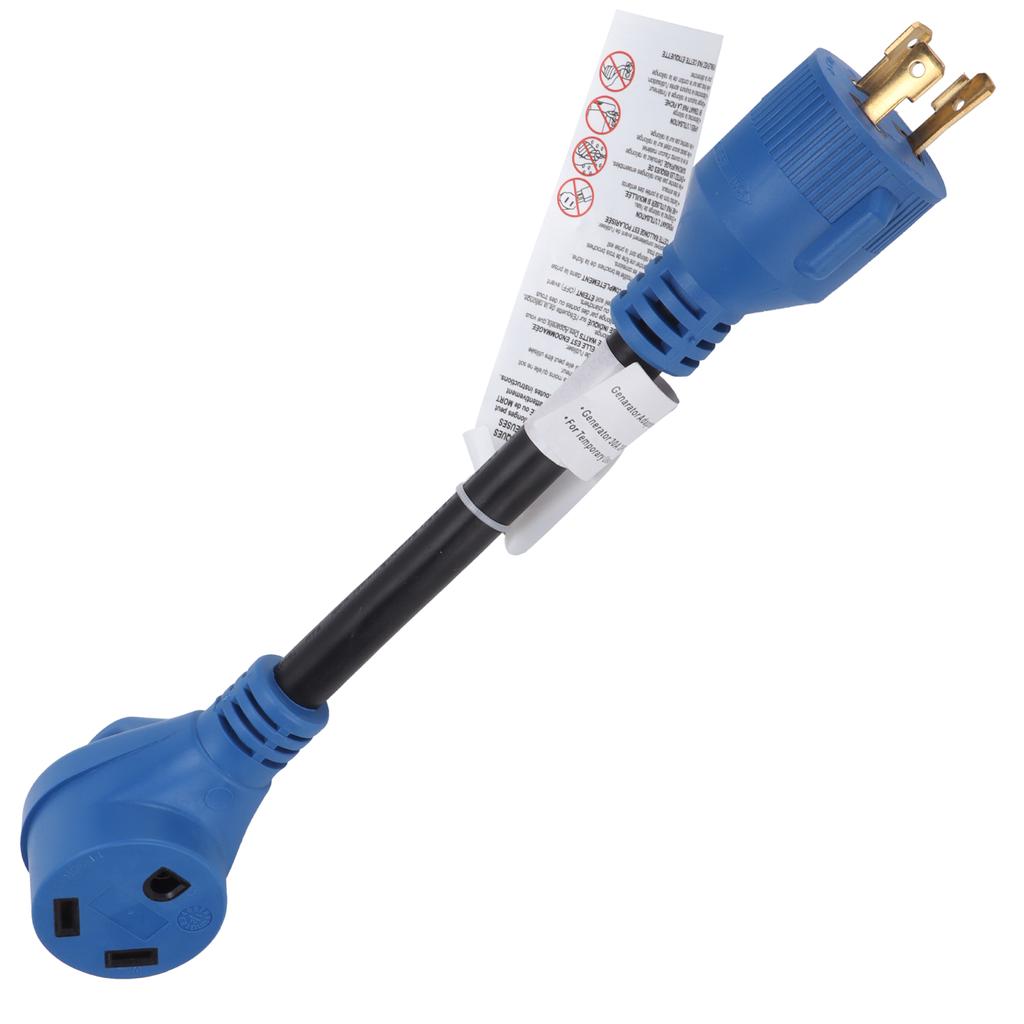 Portable RV Power Adapter Conversion Cable 30A to 30A 125V 10awg 3 Cord for Charging Vehicles