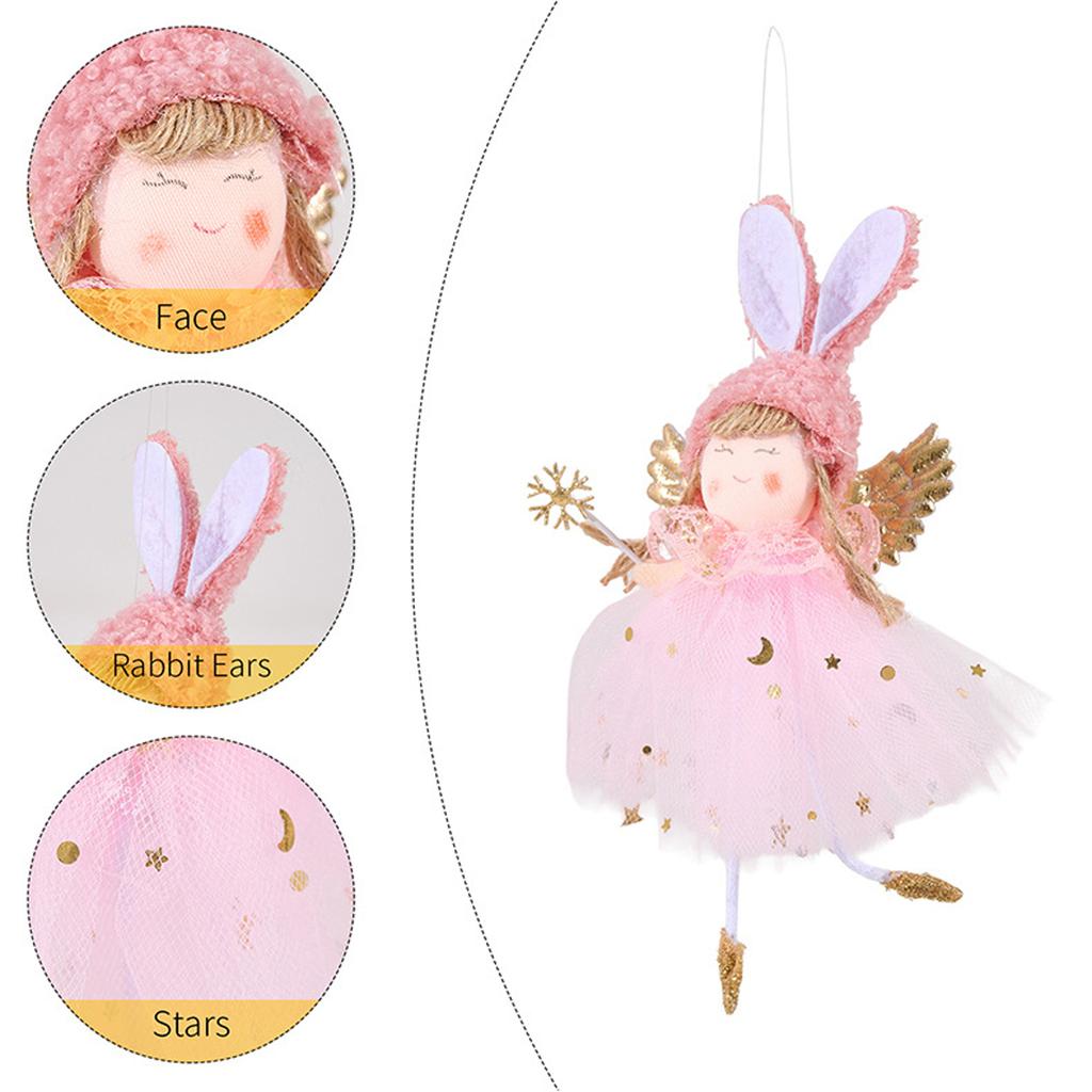 Christmas Angel Decoration, Christmas Angel Doll Decoration, Festive Hanging Ornaments With Ears, Suitable For Fireplace, Living Room, Bedroom