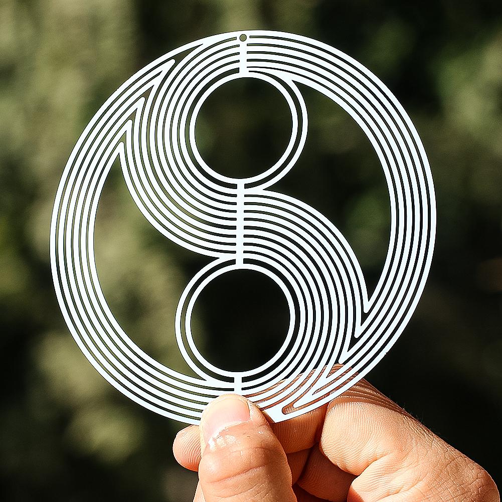 

Волчок Инь-Ян Ветряная вертушка Нержавеющая сталь Фэншуй Тайцзи Ветер Колокольчики Сад Подвесной Декор Зеркальное Отражение Отпугиватель Птиц