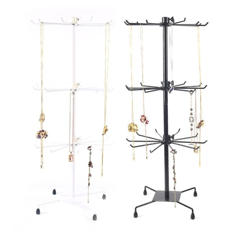 Three Layer Display Stand Scarves Hats Holder Socks Jewelry Rack Alloy Texture Jewelry Holder for Retail and Home Use