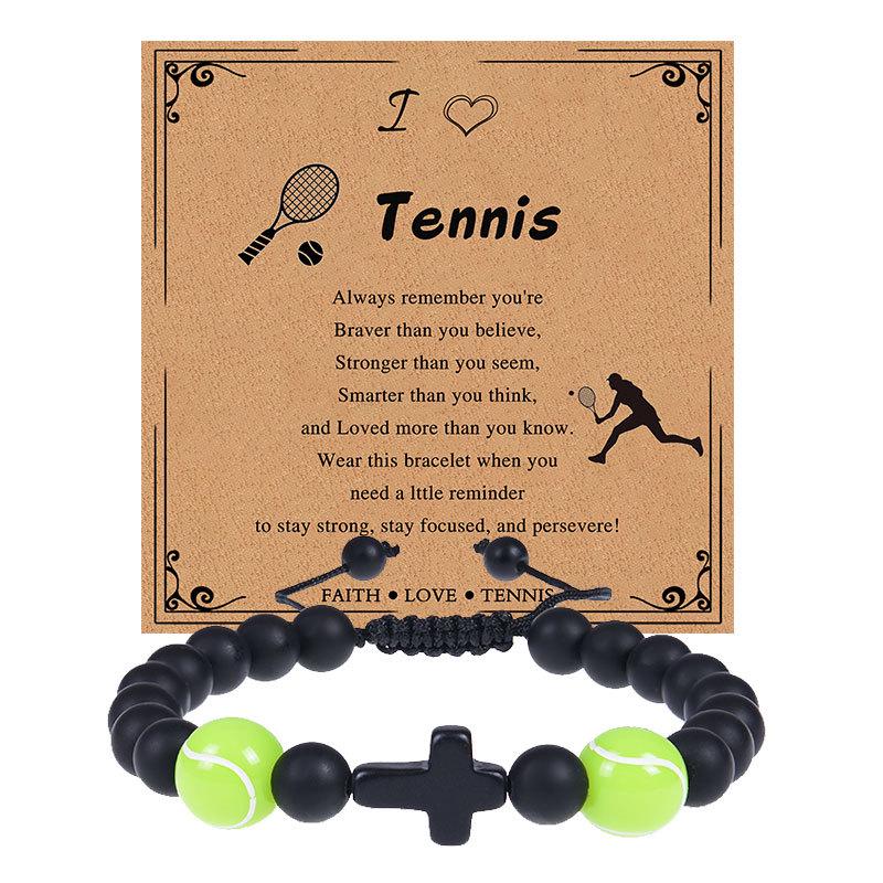 

Cross-Border Sporty Tennis Bracelet - 8MM Frosted Natural Stone Beads Woven Design